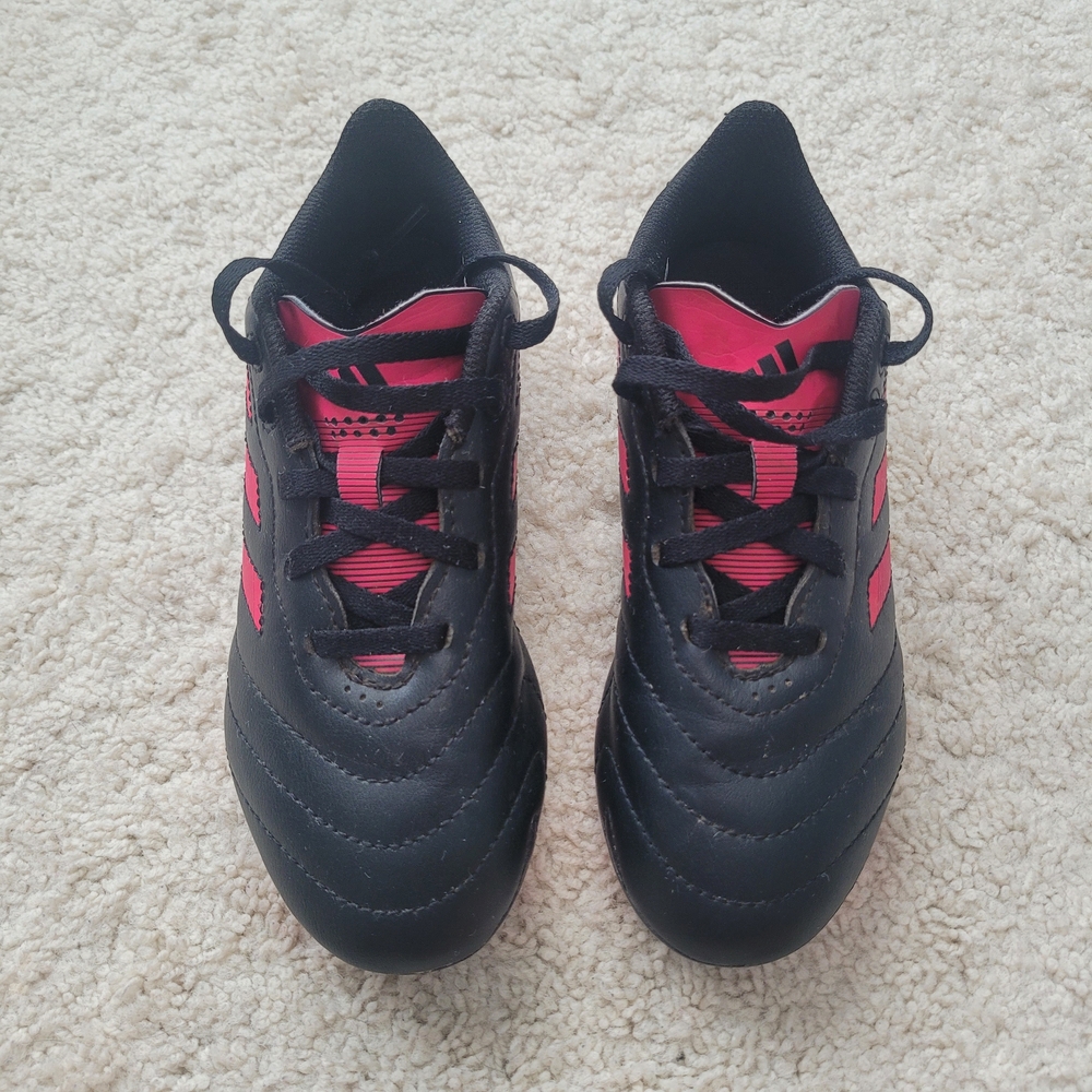 adidas Kids Girls Goletto VIII Firm Ground Soccer Cleats - Pink & Black Size 1